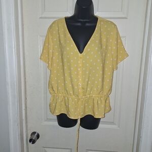 Loft polka-dot blouse size large